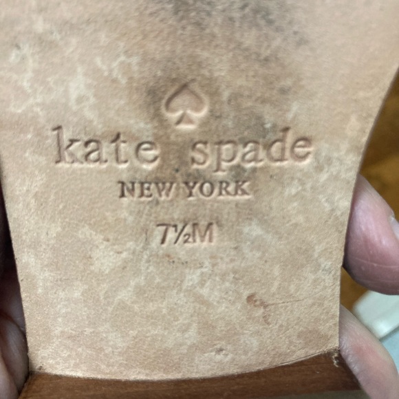 Kate Spade Metallic Brie Gold Leather Slide Sandals Size 7.5 - Picture 10 of 10